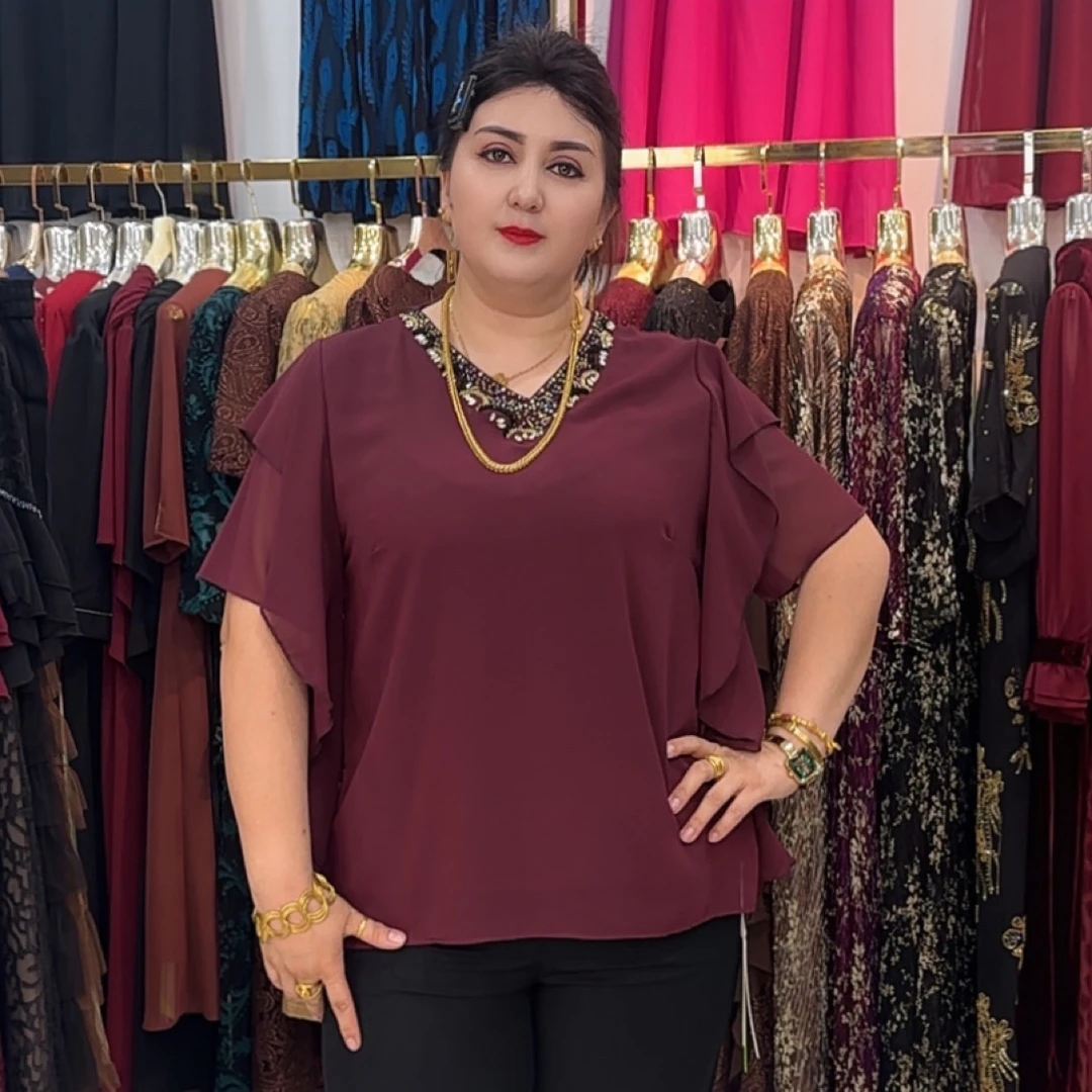 【MeiLiTan】新款V领上衣时尚休闲百搭女士夏季气质