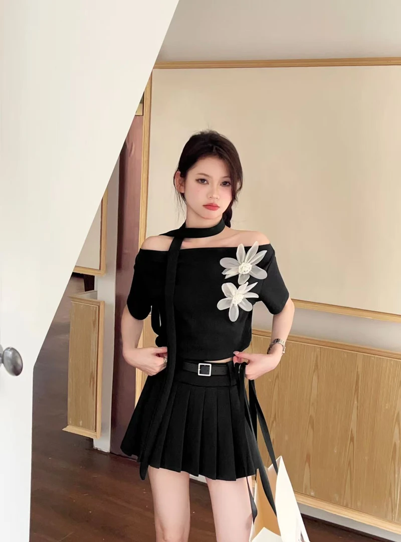 【哲妈女装】休闲套装花朵剌绣两件套 2217