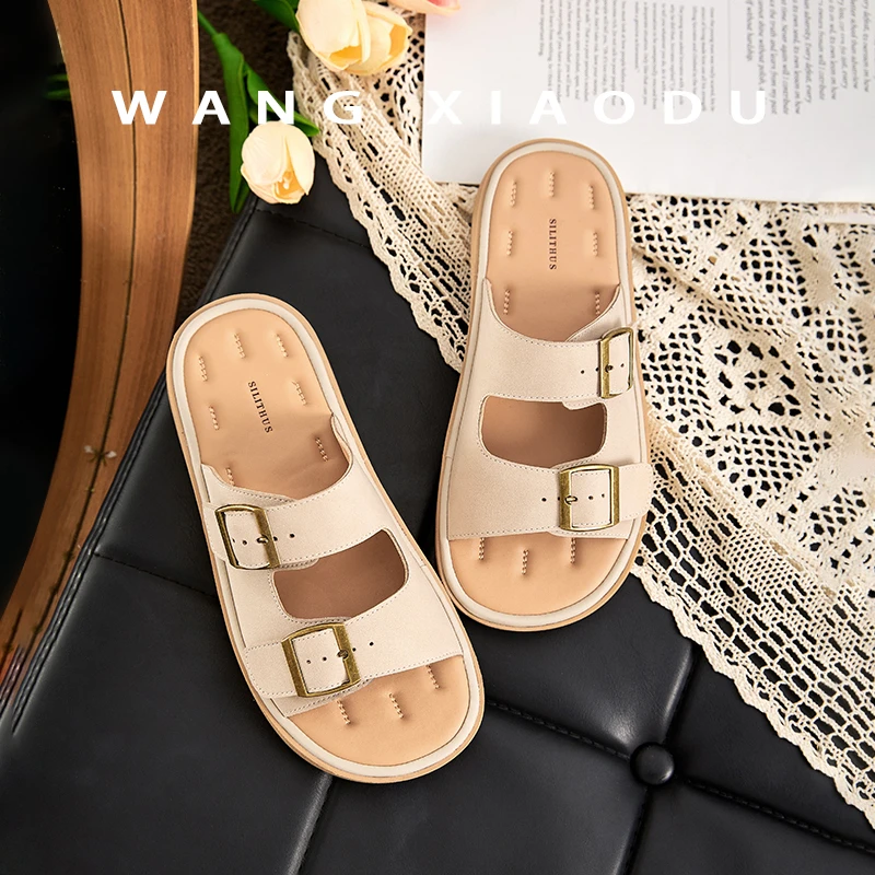 【王小毒】勃肯沙发拖 超舒适~平软底拖鞋女外穿夏新款一字女鞋