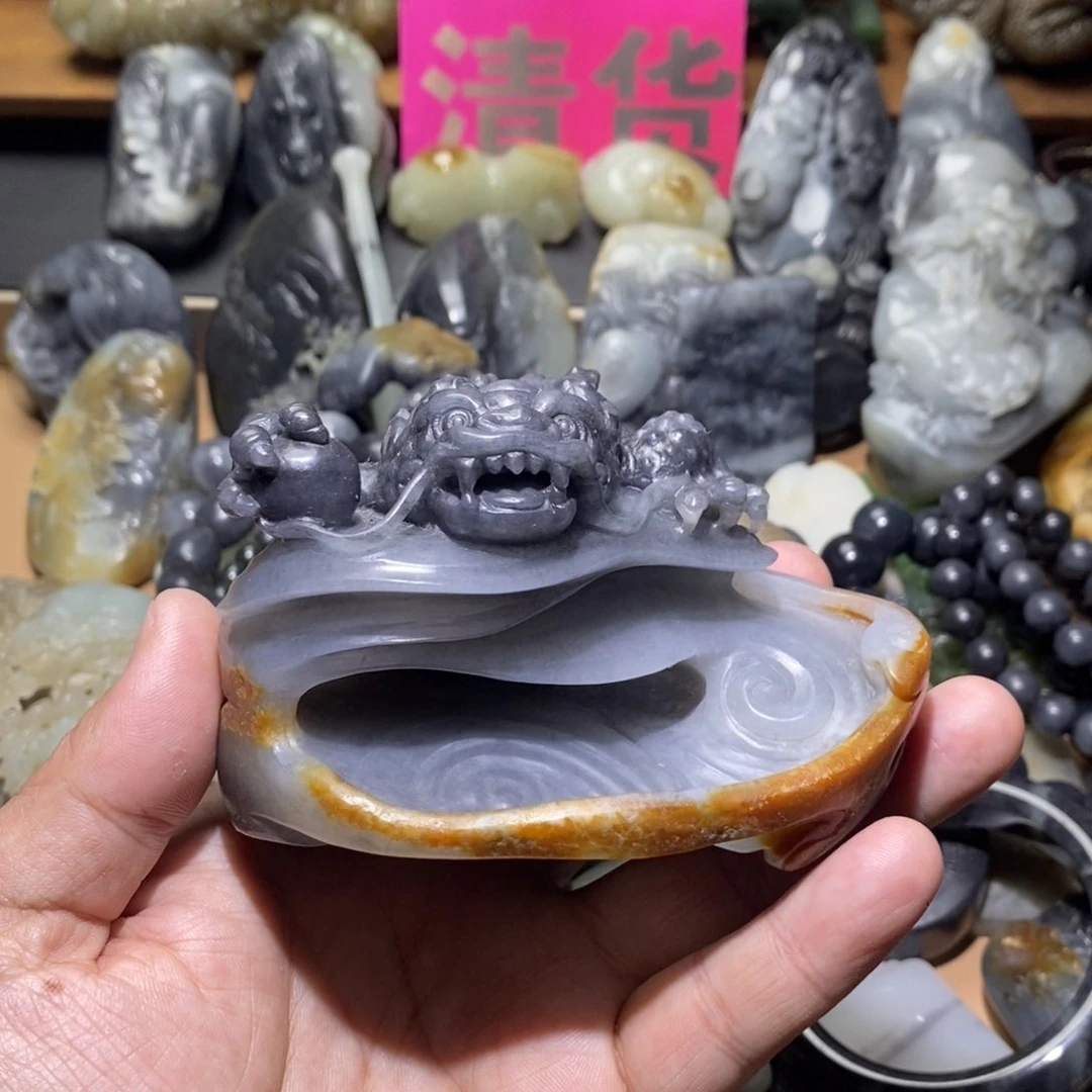 未镶嵌和田玉摆件海****3