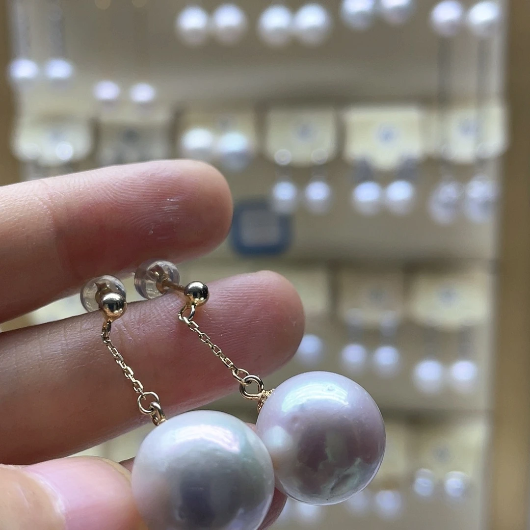 淡水珍珠耳饰银S925镶嵌