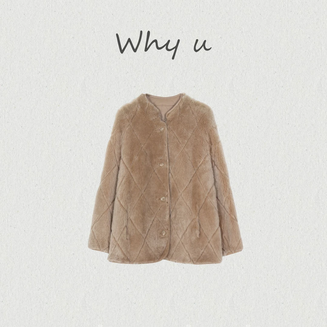 WHY U-25AW澳大利亚进口纯种美利奴巴卡菱格皮毛一体外套【梵羽】