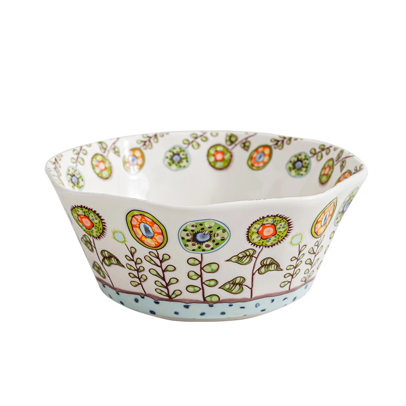 美辰达陶瓷-太阳花系列8寸沙拉碗TY004