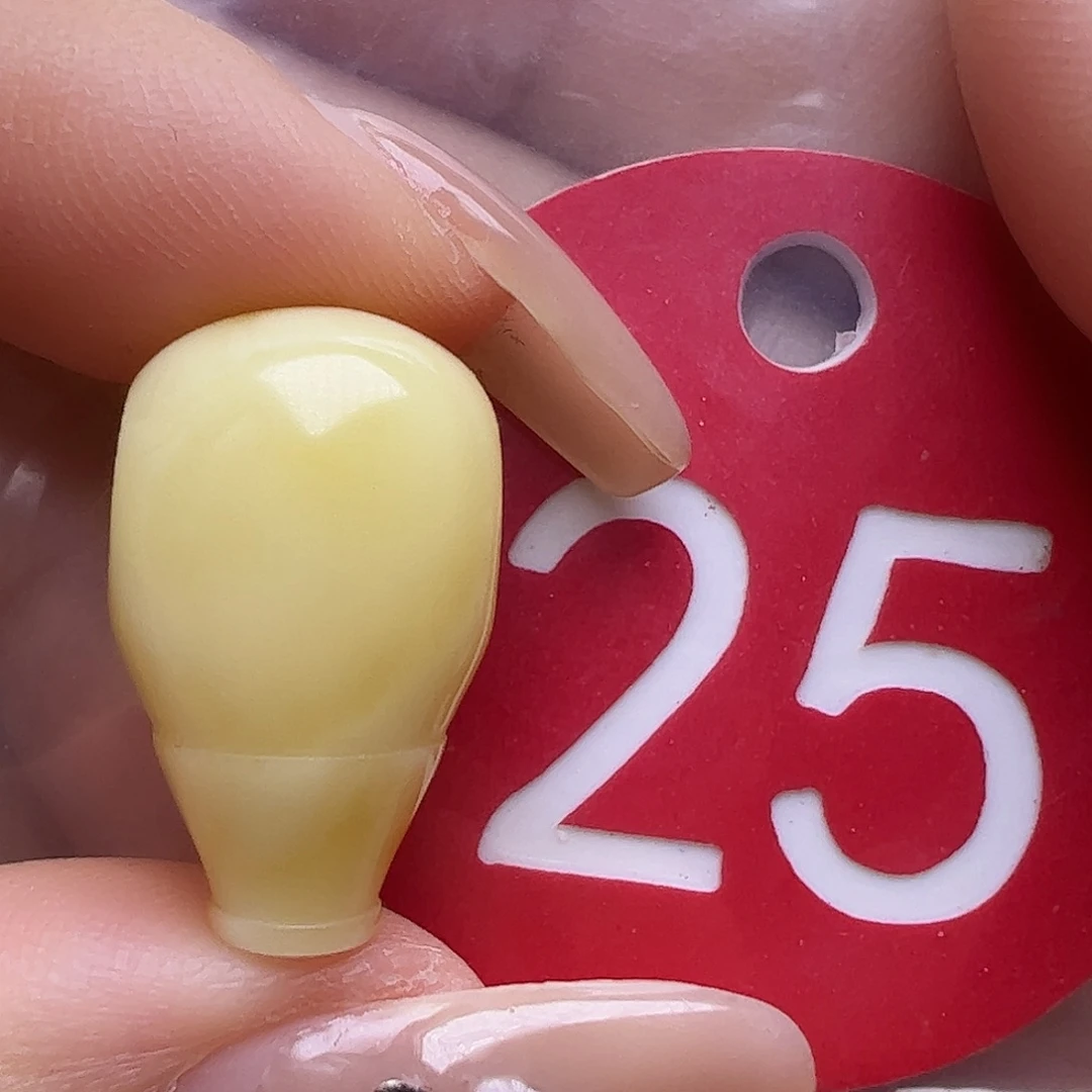 蜜蜡未镶嵌珠宝奇石微花粉11.7mm三通