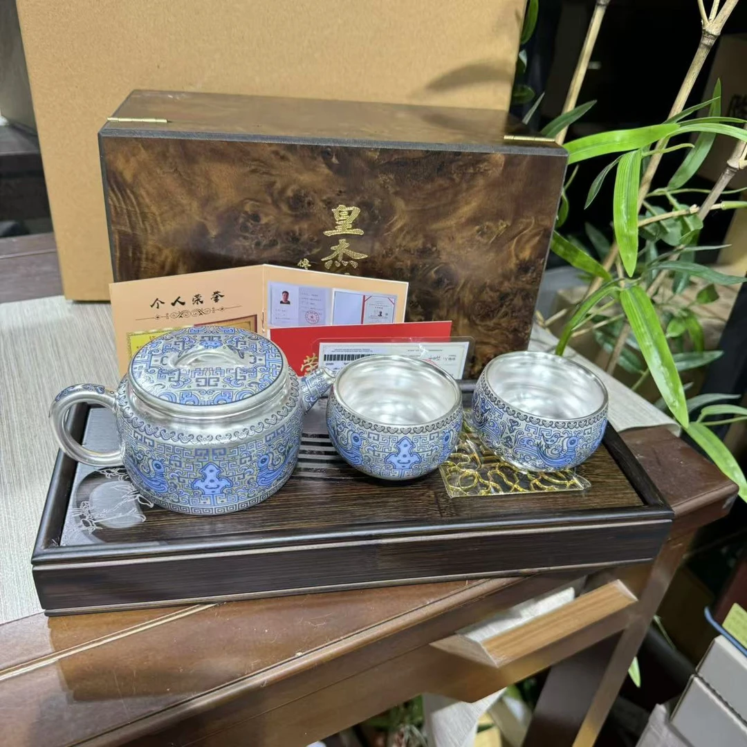 【中国邮政专属链接】周鸿杰高端青花饕餮茶壶3006+jz120