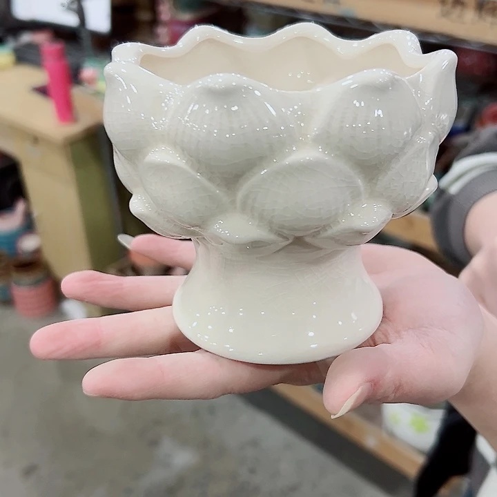 有孔.凑满10元发货多肉陶瓷花盆！