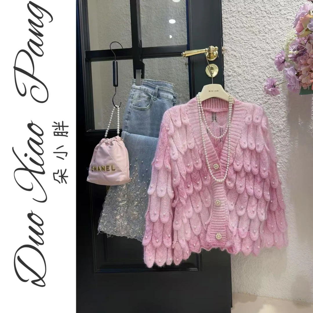 扎染日系套头款喇叭袖女毛针织衫百搭针织衫自然密语