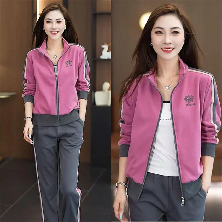【新氧棉】休闲运动服套装女2025春秋季新款妈妈装宽松显瘦两件套潮