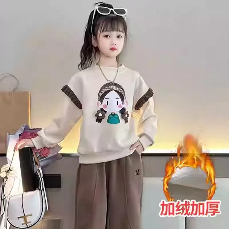 女童卫衣套装春秋2025新款春季中大童女孩洋气休闲运动套装