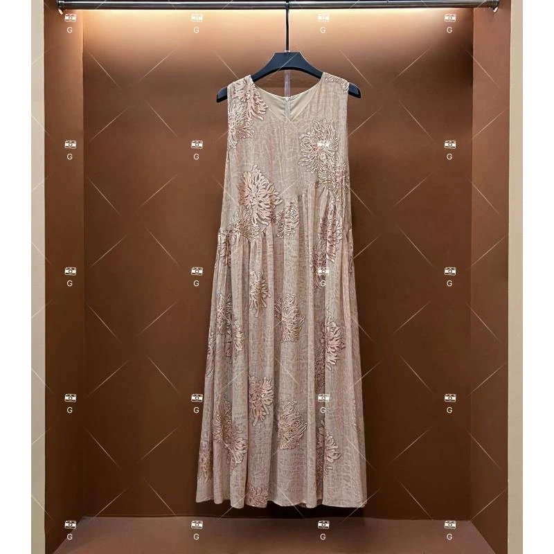 【齐】春夏丨设计师轻奢法式印花女士连衣裙 H-501