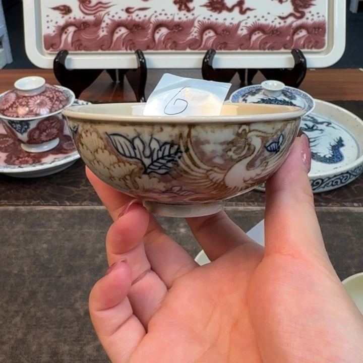 丰良窑制手工手绘微瑕杯杯