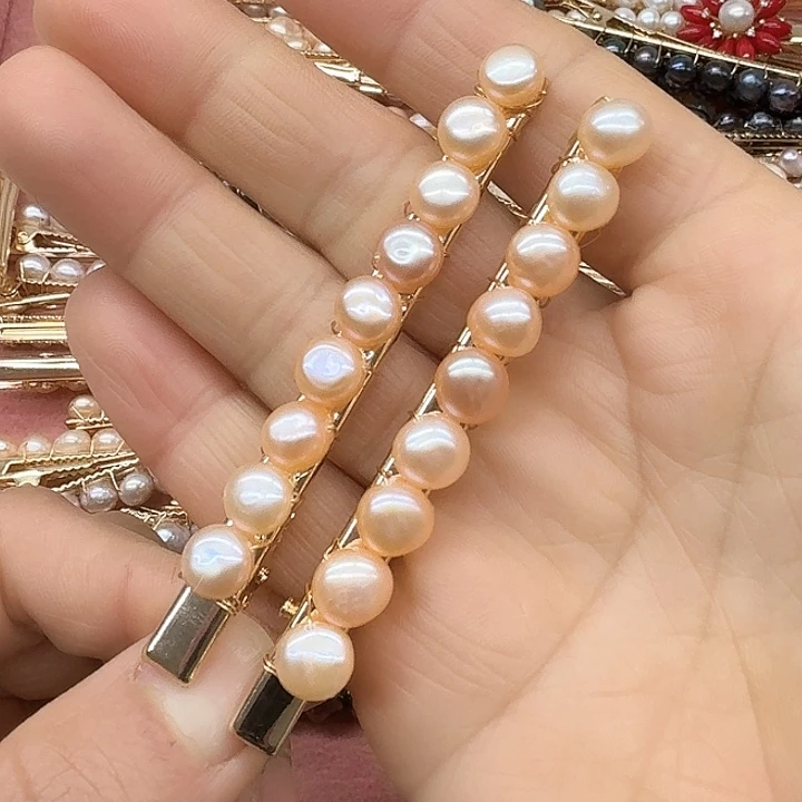 淡水珍珠发饰银S925镶嵌