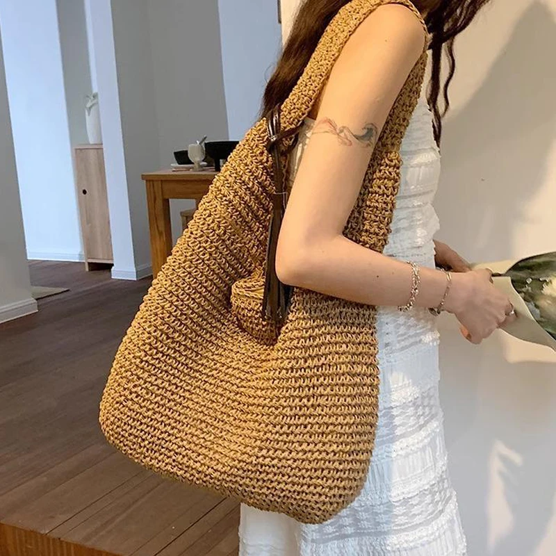 夏季沙滩草编包包ins大容量编织包包女款夏天网红爆款单肩托特包
