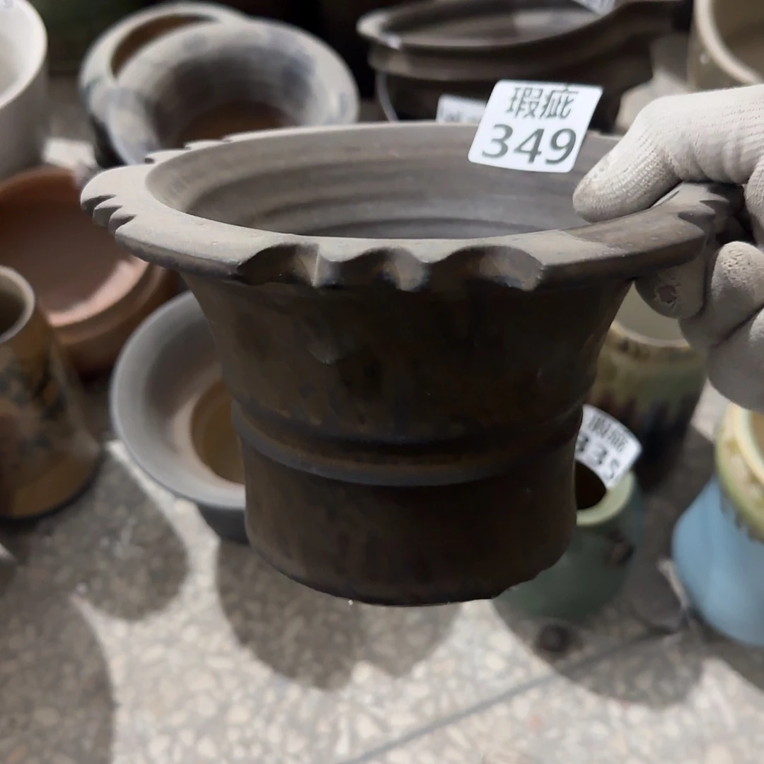 瓷片景德镇手工花盆次品
