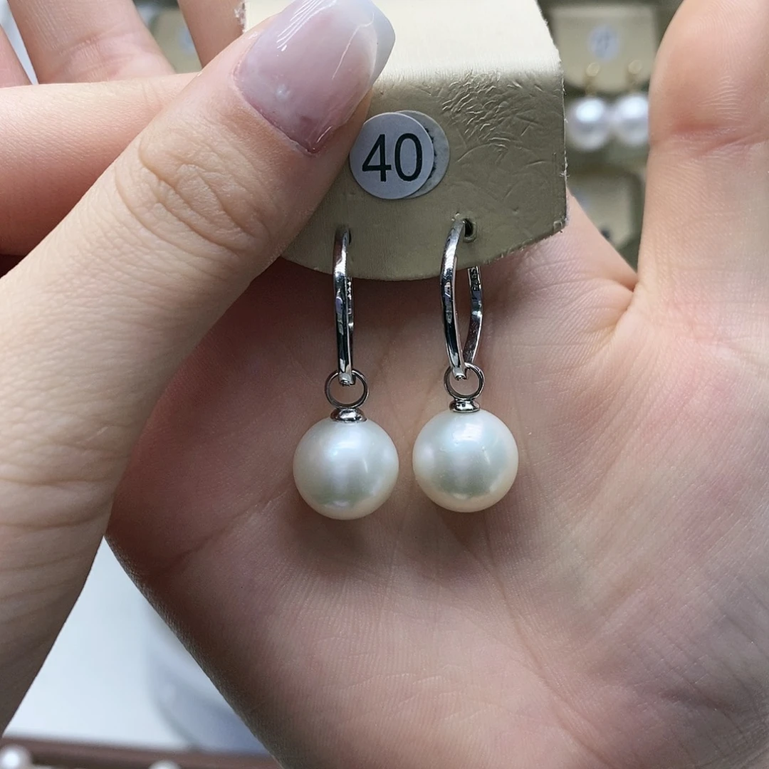 淡水珍珠耳饰银S925镶嵌
