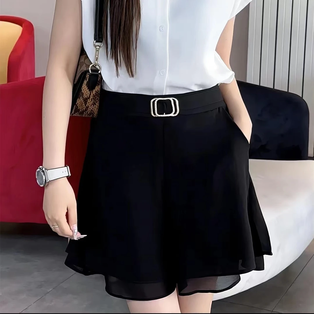 短裤女夏宽松显瘦新款高腰A字阔腿裤裙气质百搭裙裤薄款大码外穿