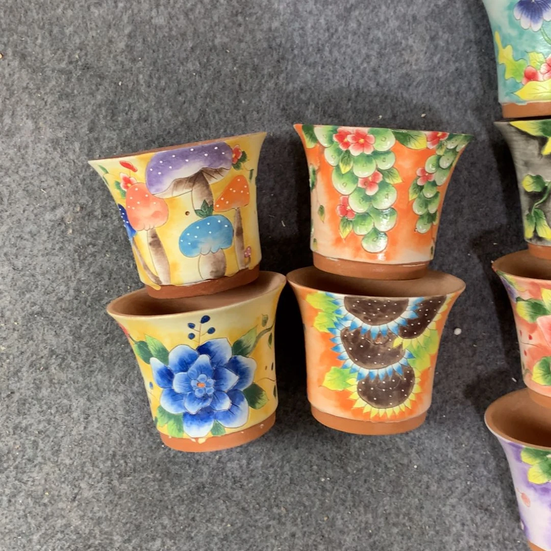 ?**麻正品花盆，手绘花盆