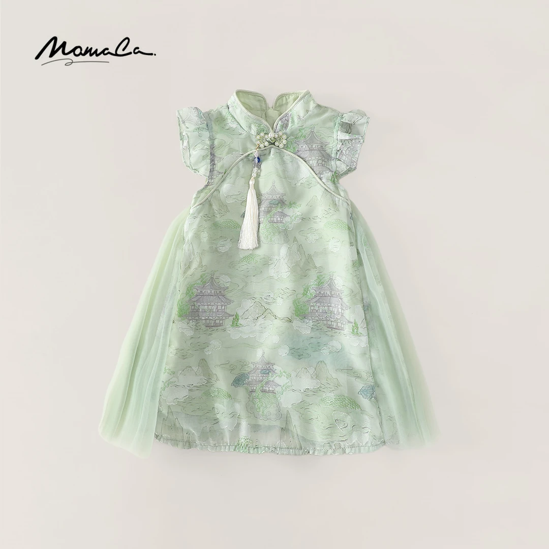 MOMOCO夏季2025新款女童国风新中式儿童旗袍连衣裙77620478011
