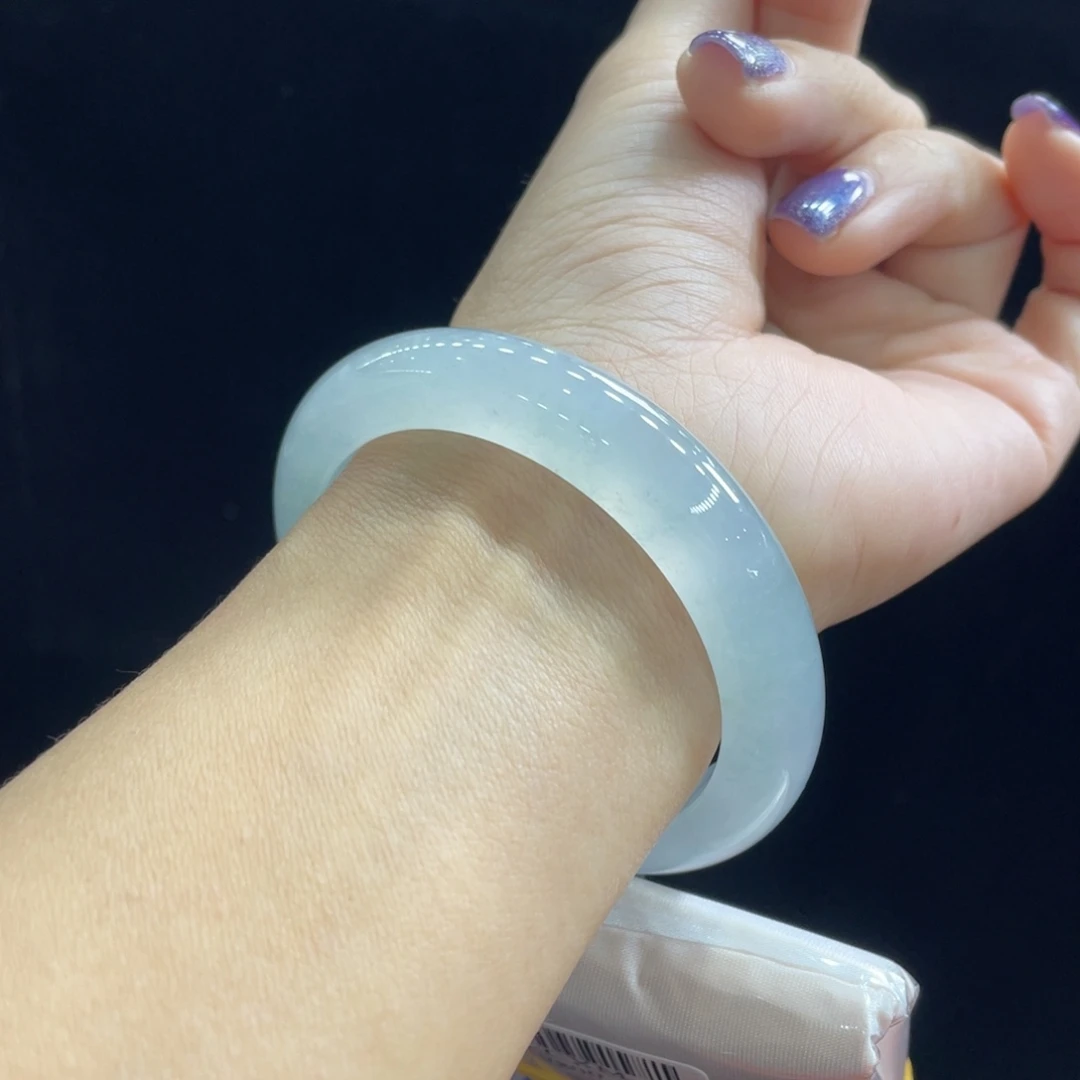 翡翠未镶嵌手镯6号 52正圈 炸光必收