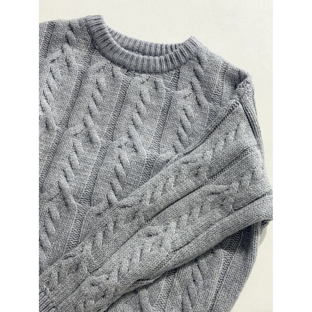 135-【外贸工厂】羊毛女款纯色毛针织衫-W006灰色