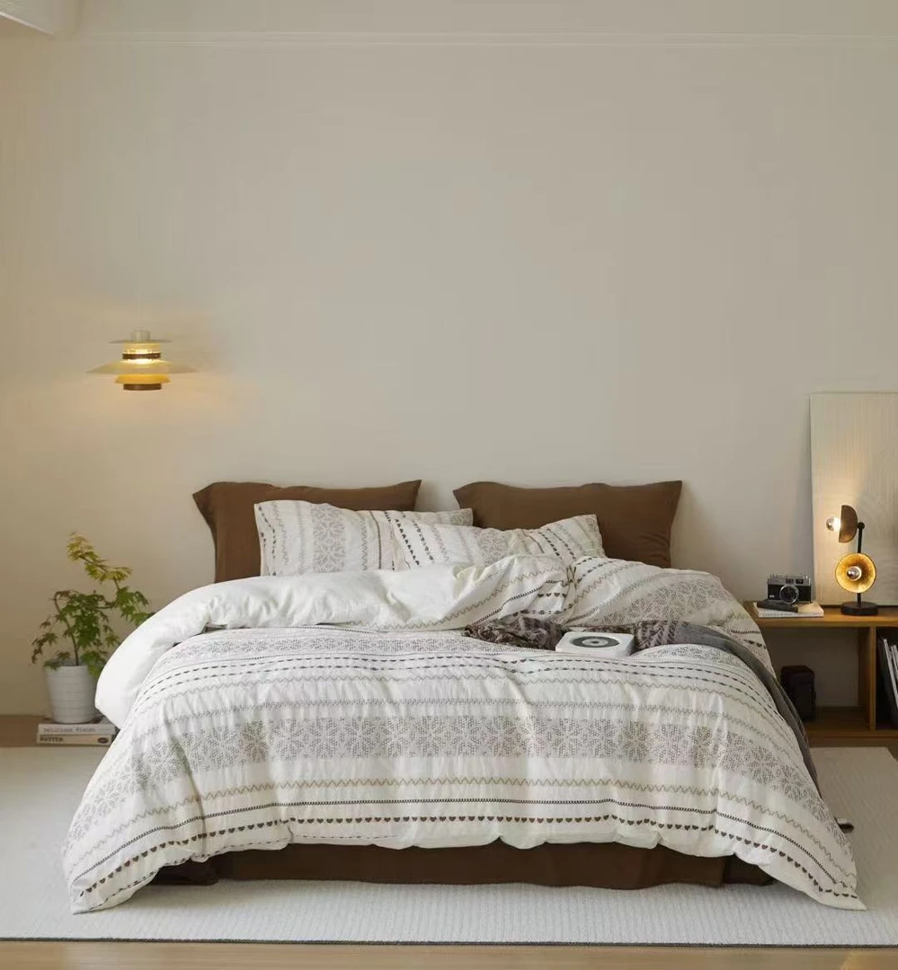 遇见费尔岛全棉色织提花四件套