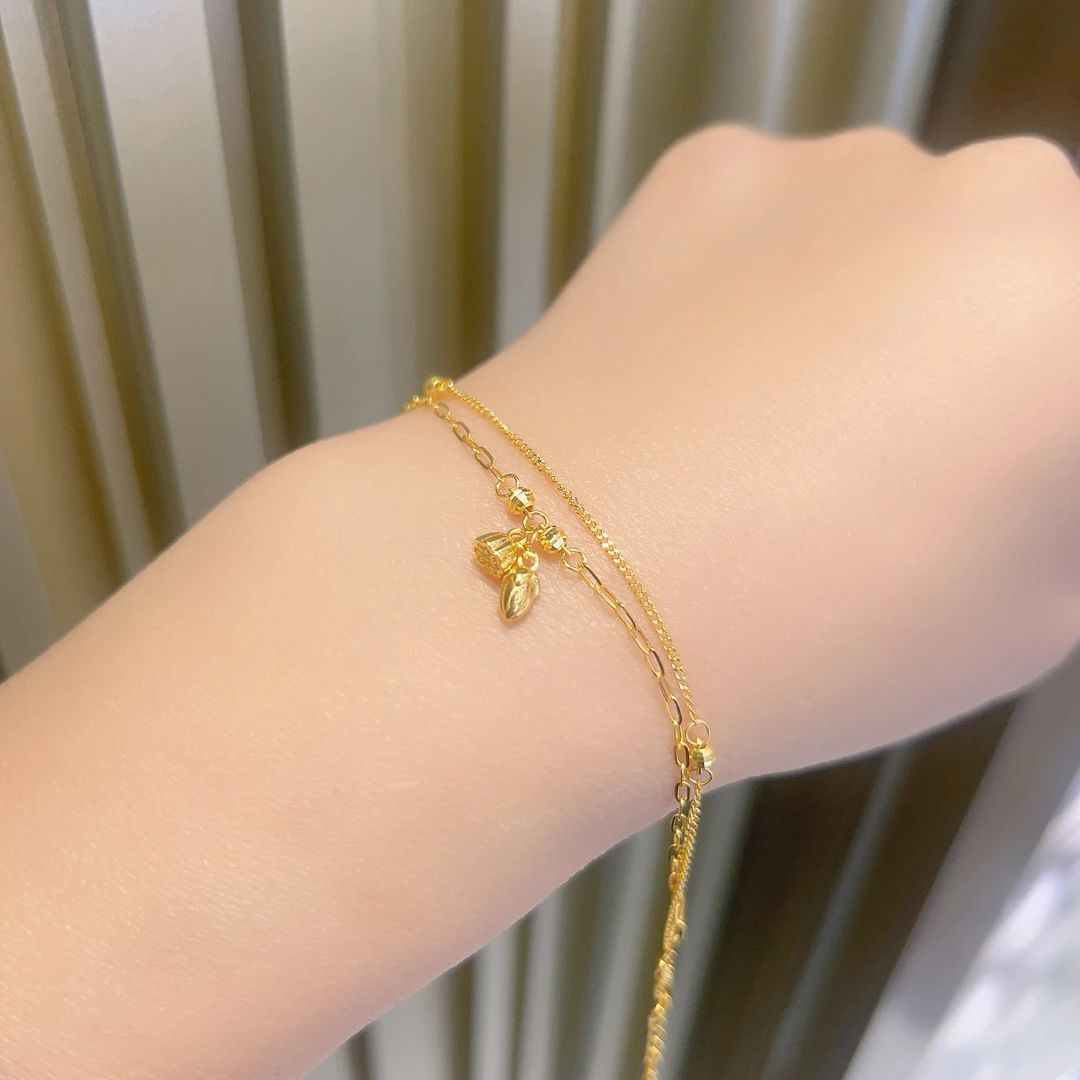 足金999和合连心款5G黄金手链时尚百搭黄金首饰足金手链C54