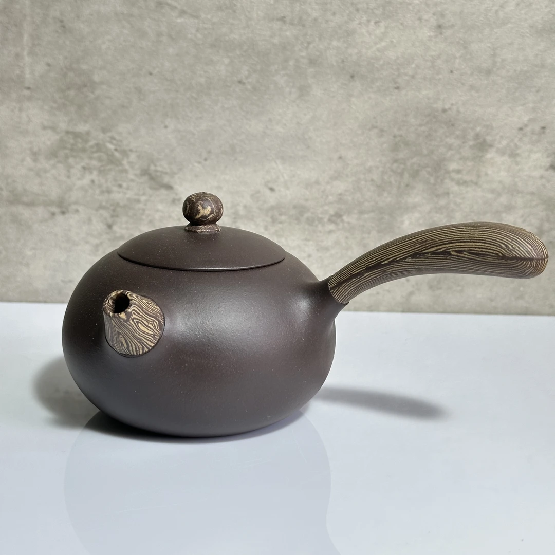 绞泥唐羽 紫泥  280cc 许晨荣制紫砂壶1109