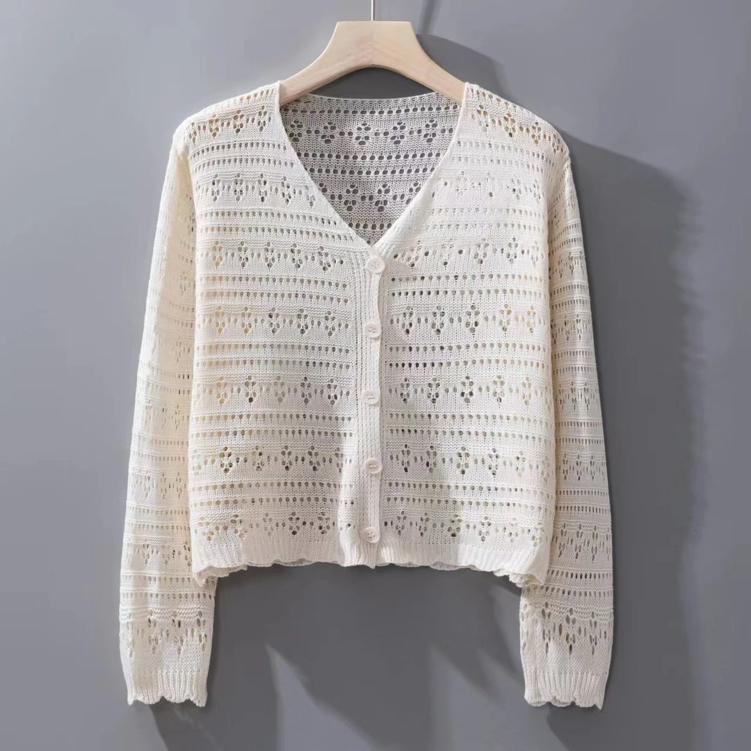 【卢大婷专属】2025新款防晒开衫时尚镂空慵懒风