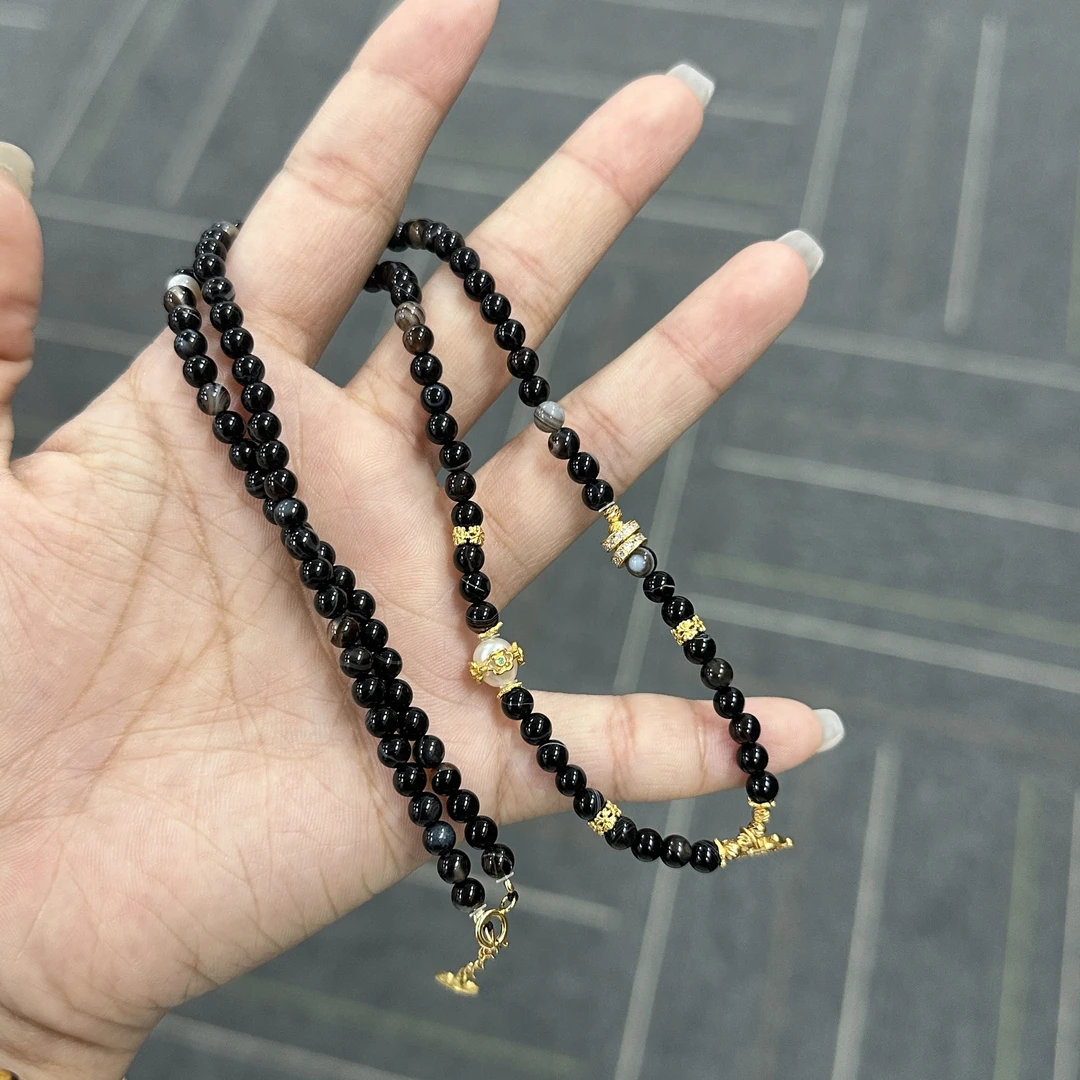 【不二】玛瑙DIY项链4mm（多样性发）