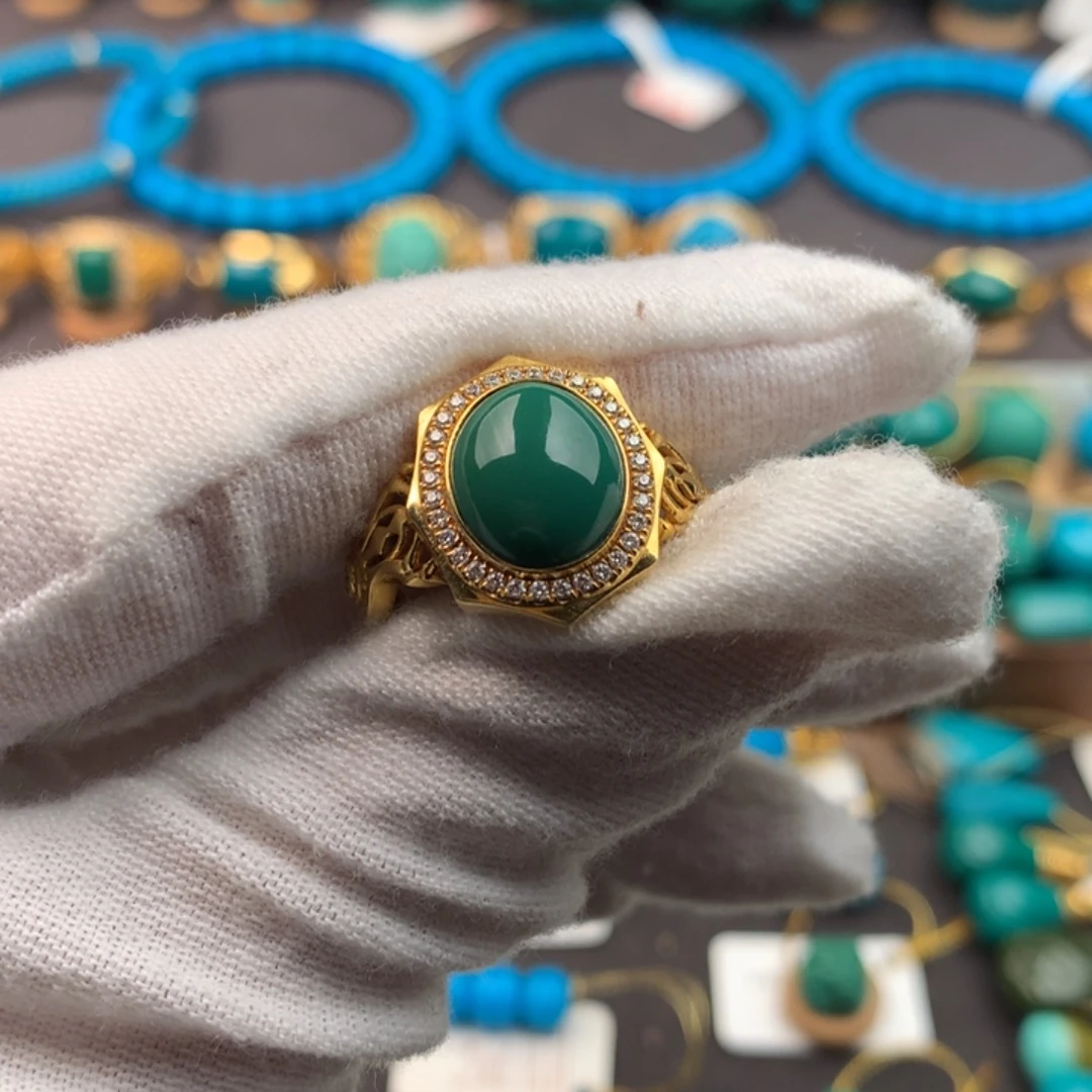 绿松石18K金镶嵌绿松石
