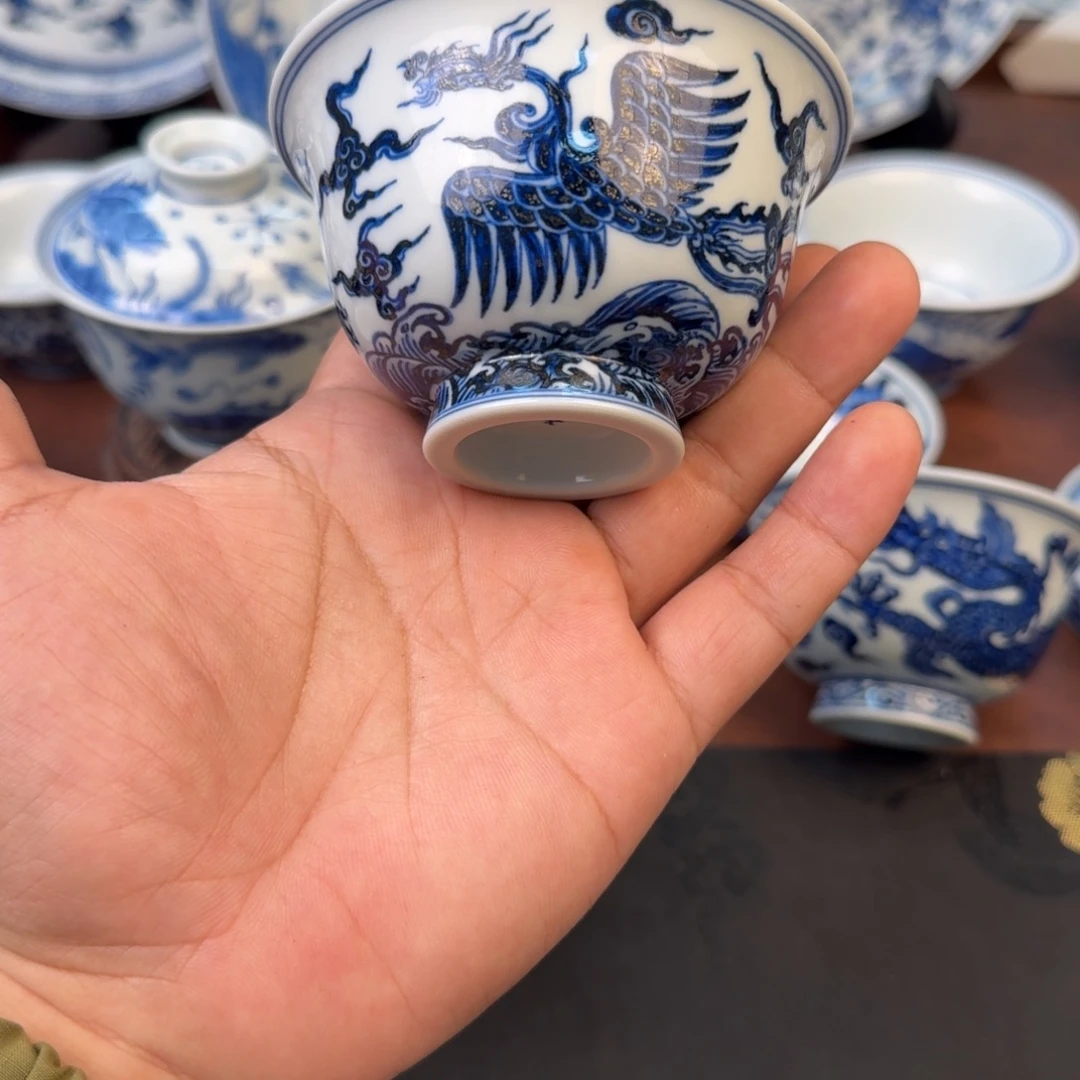 摆件龙凤杯手绘福利