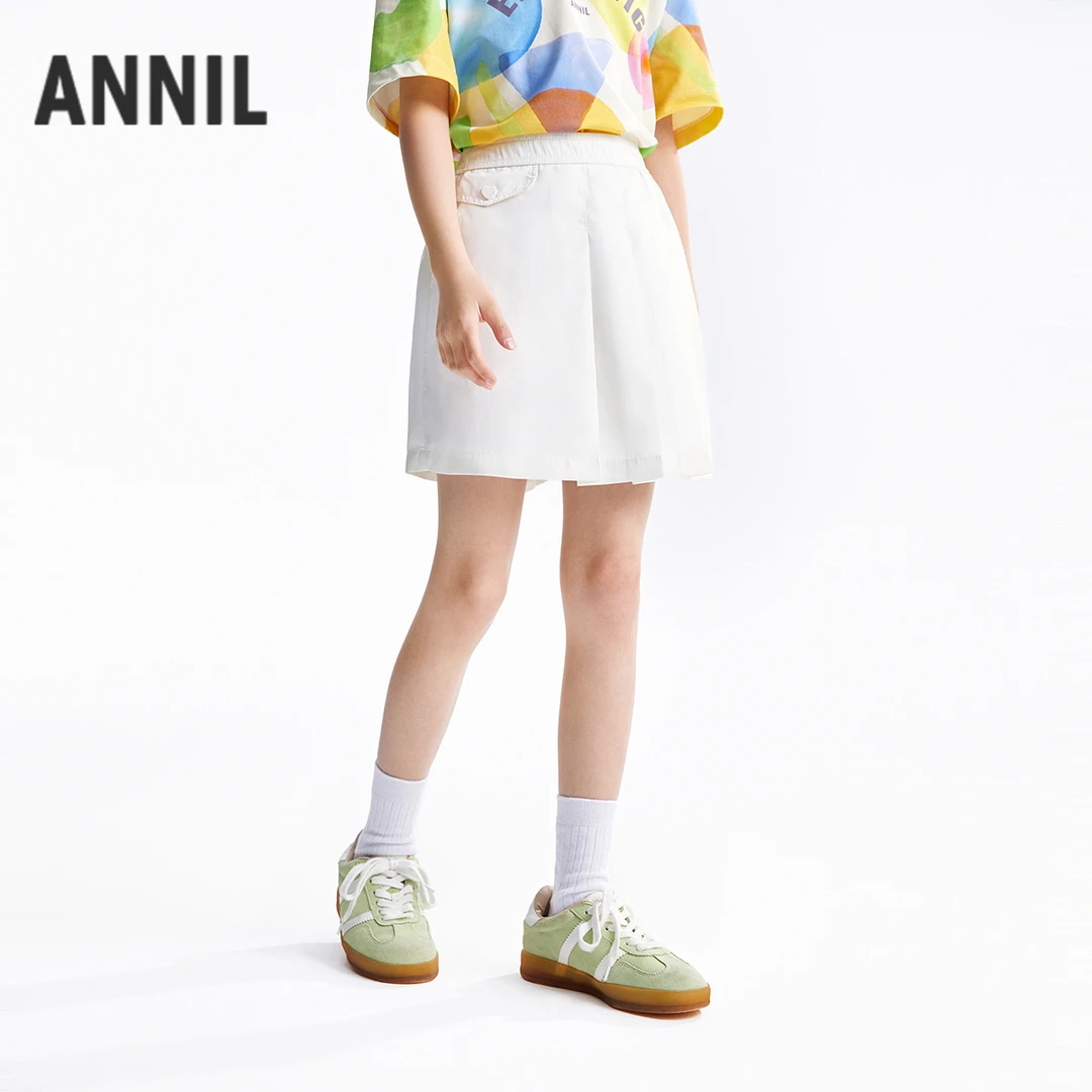 【百褶裤裙】女童百搭全腰梭织裙裤夏季新款安奈儿童装EG523052