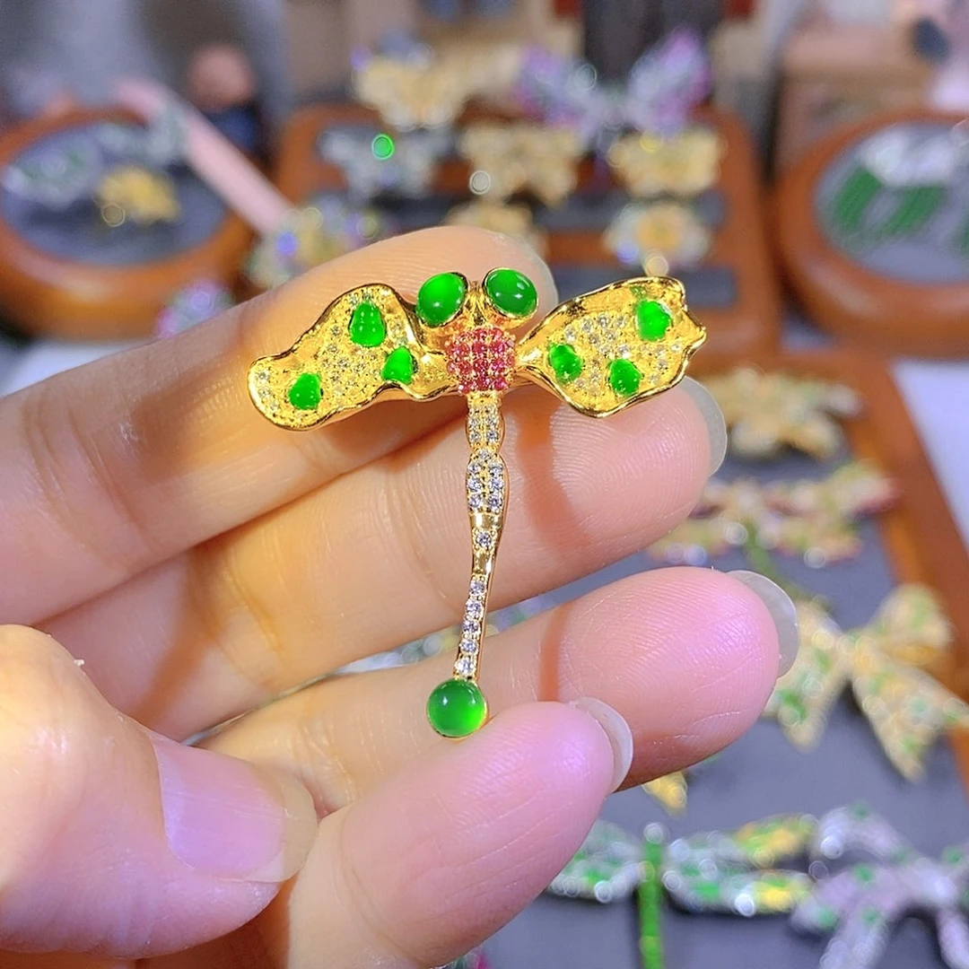 颈饰银S925镶嵌翡翠