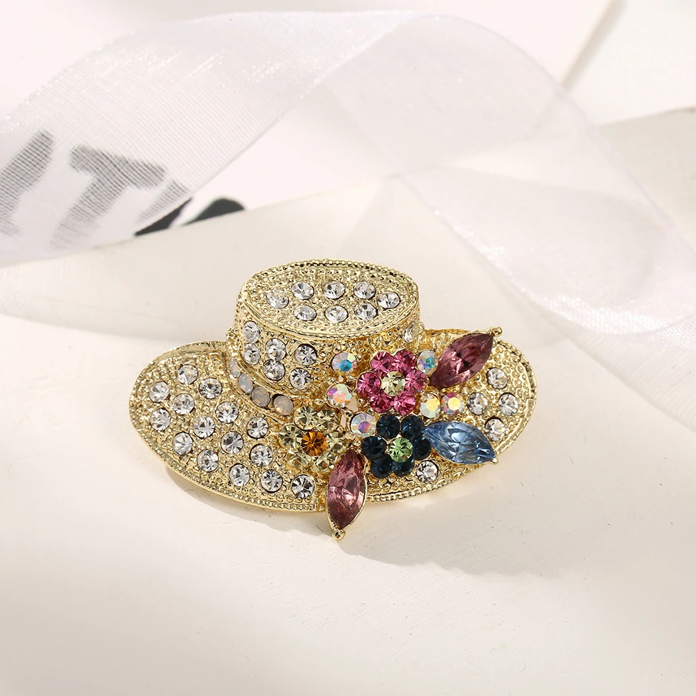 合金胸针 【花朵草帽】简约百搭精致优雅高档春夏时尚胸针2004