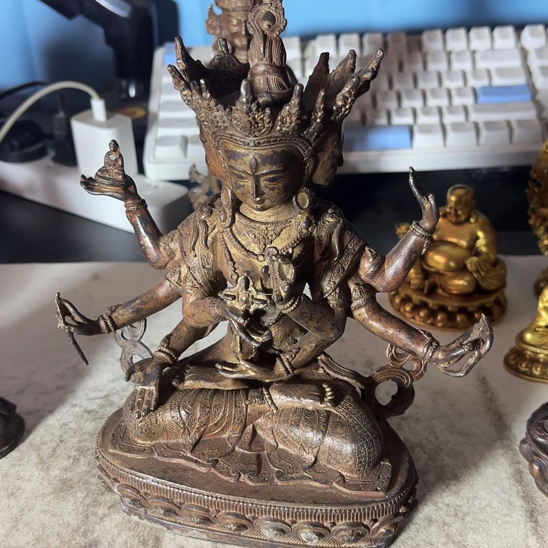 郡*～尊胜佛母黄铜摆件