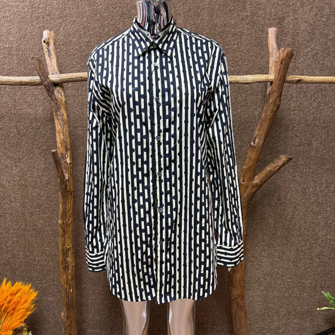 99新 BURBERRY/博柏利  波点条纹衬衫 M码 41652