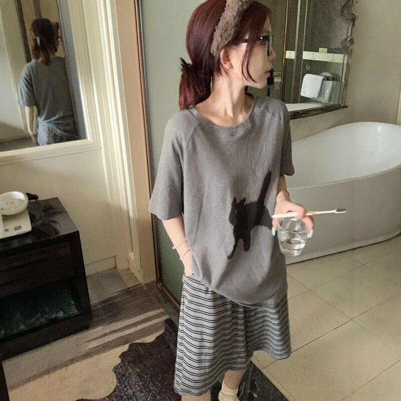 韩版卡通纯棉套装短袖睡衣女款2025超火可外穿夏季冰丝睡衣薄款