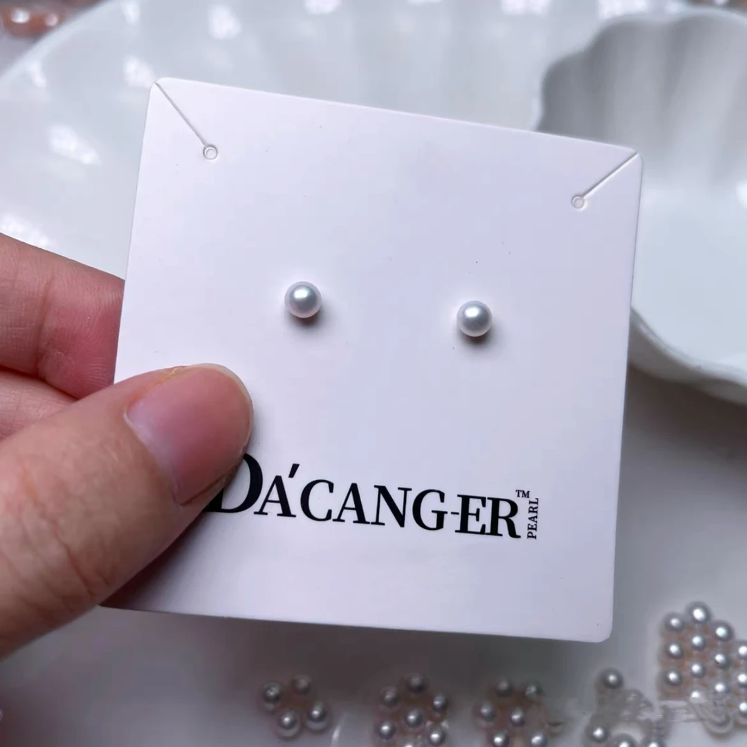 【近正圆的迷你小耳钉】3～4mm天然珍珠近无暇
