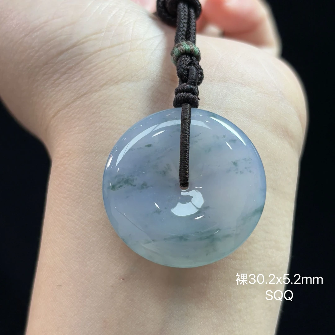 《缅甸翡翠珠宝严选》冰春彩平安扣玉石吊坠（下单质询客服）SQQ