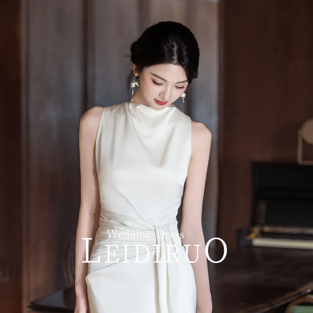 蕾蒂若【明姬】白色小众生日宴会高级日常礼服新娘旗袍敬酒服1239