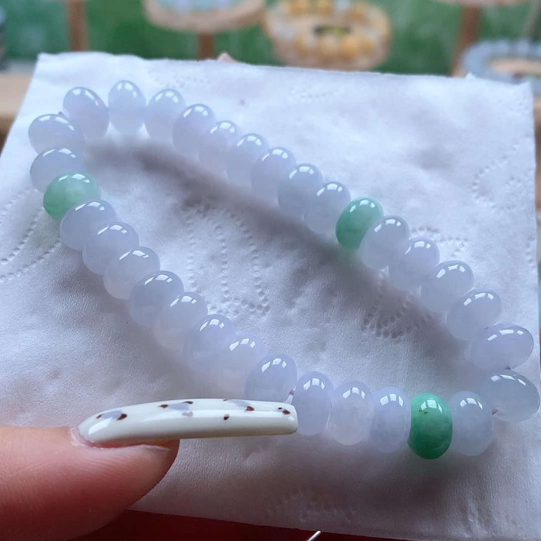 翡翠未镶嵌手链股珠9.0