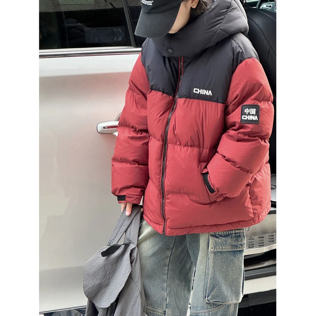 K30267孙小美90白鸭绒女童撞色羽绒服2025新款冬儿童加厚连帽外套