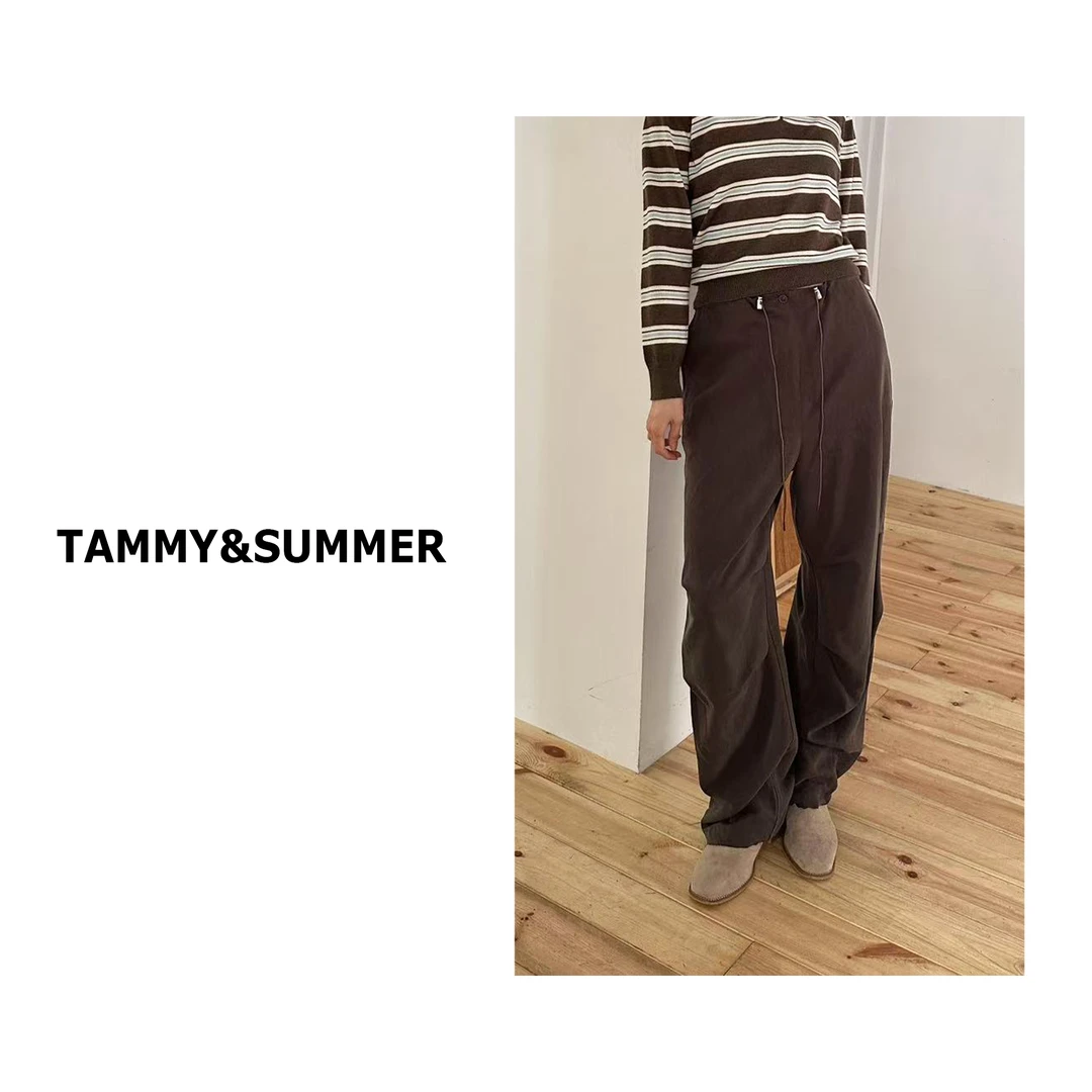 【Tammy&Summer】韩系宽松百搭纯色直筒裤百搭松紧腰休闲裤259874