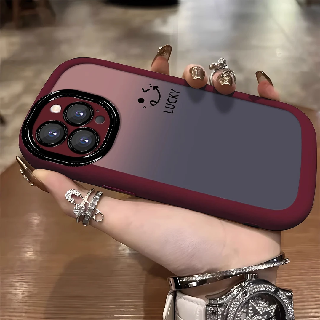 【进口硅胶】适用苹果16promax手机壳幸运微笑彩绘iphone15pro新