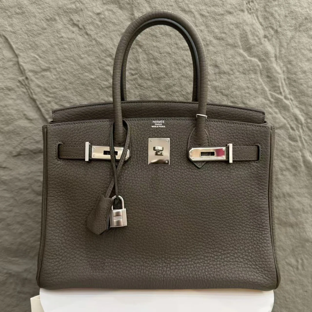 99新 Hermes/爱马仕 birkin 30 框P togo 橄榄绿0927m2