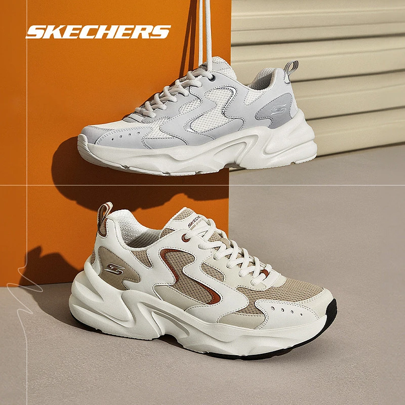 斯凯奇官方女鞋时尚轻便舒适透气新款运动鞋低帮绑带休闲鞋117367