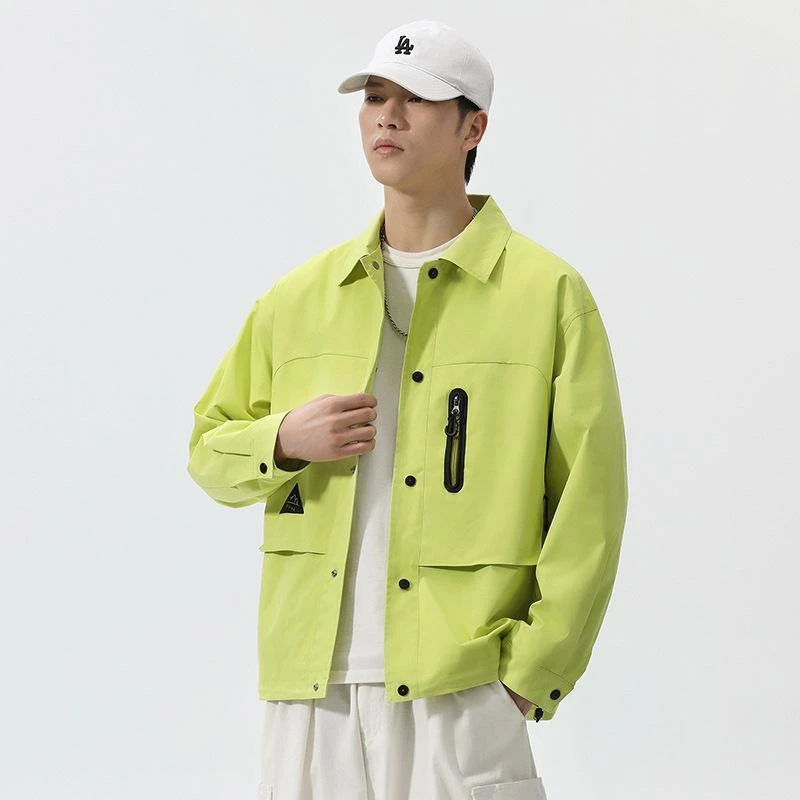 2025春季新款休闲男外套长袖冲锋衣男士男装夹克宽松工装拒水男女