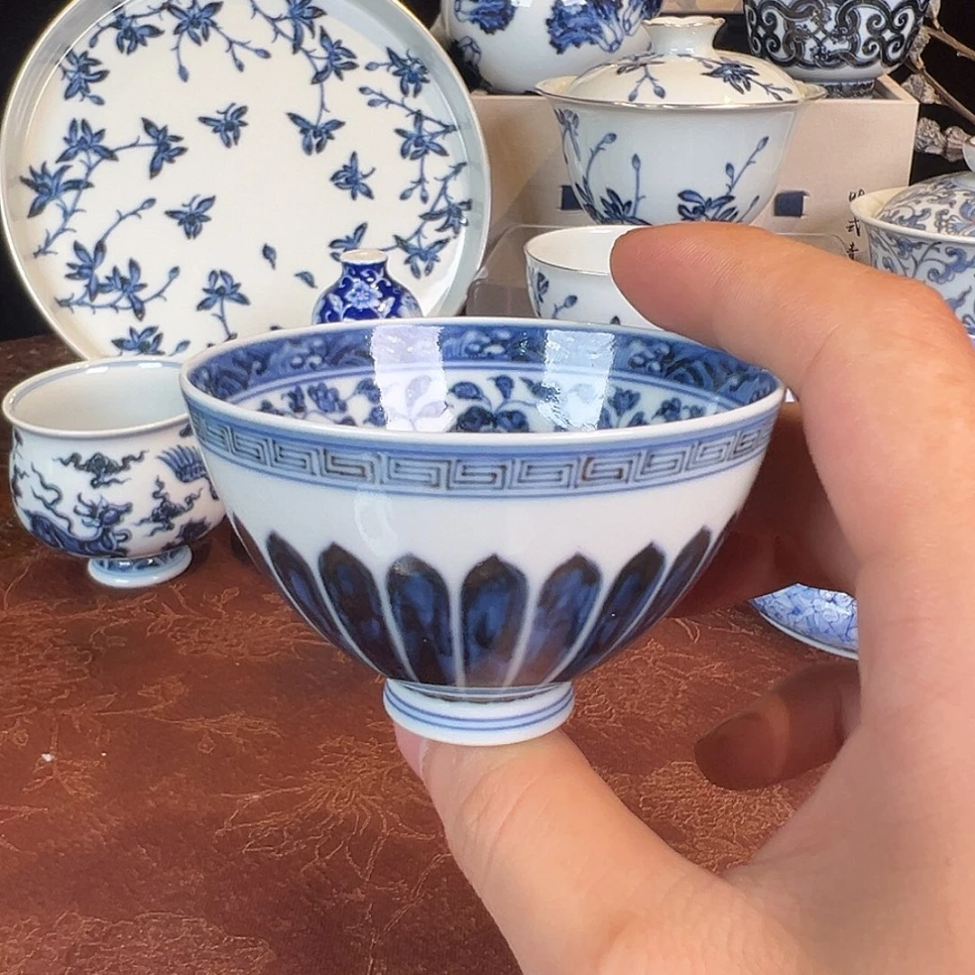 杯子元煦窑宝相鸡心杯