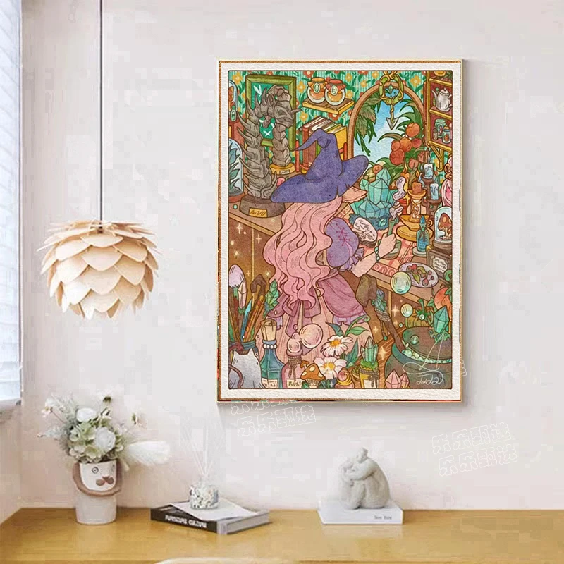 【乐乐甄选钻石画】满钻【精灵耳（方钻）】可爱卡通手工DIY装饰画