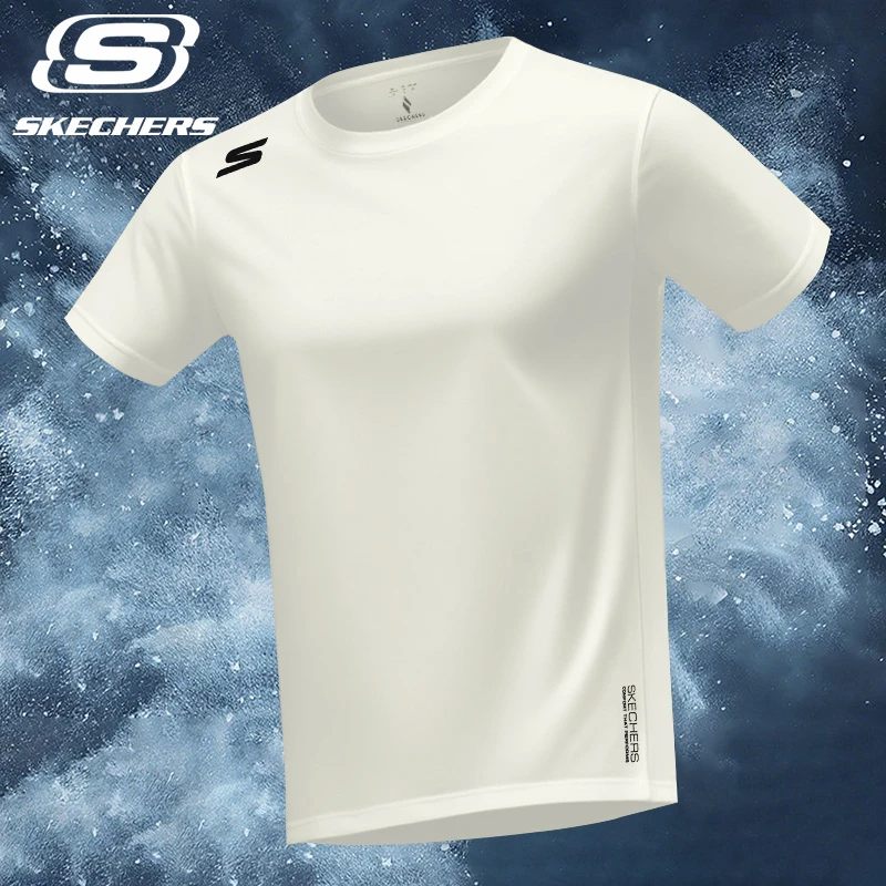 斯凯奇速干短袖男士夏季新款宽松冰丝T恤跑步健身透气运动上衣男